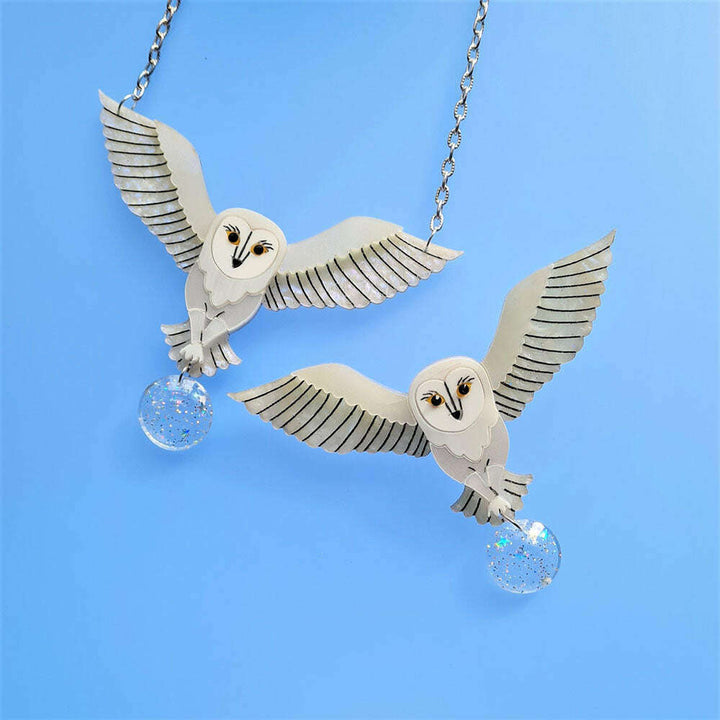 Jareth The White Barn Owl Brooch by Cherryloco Jewellery 5