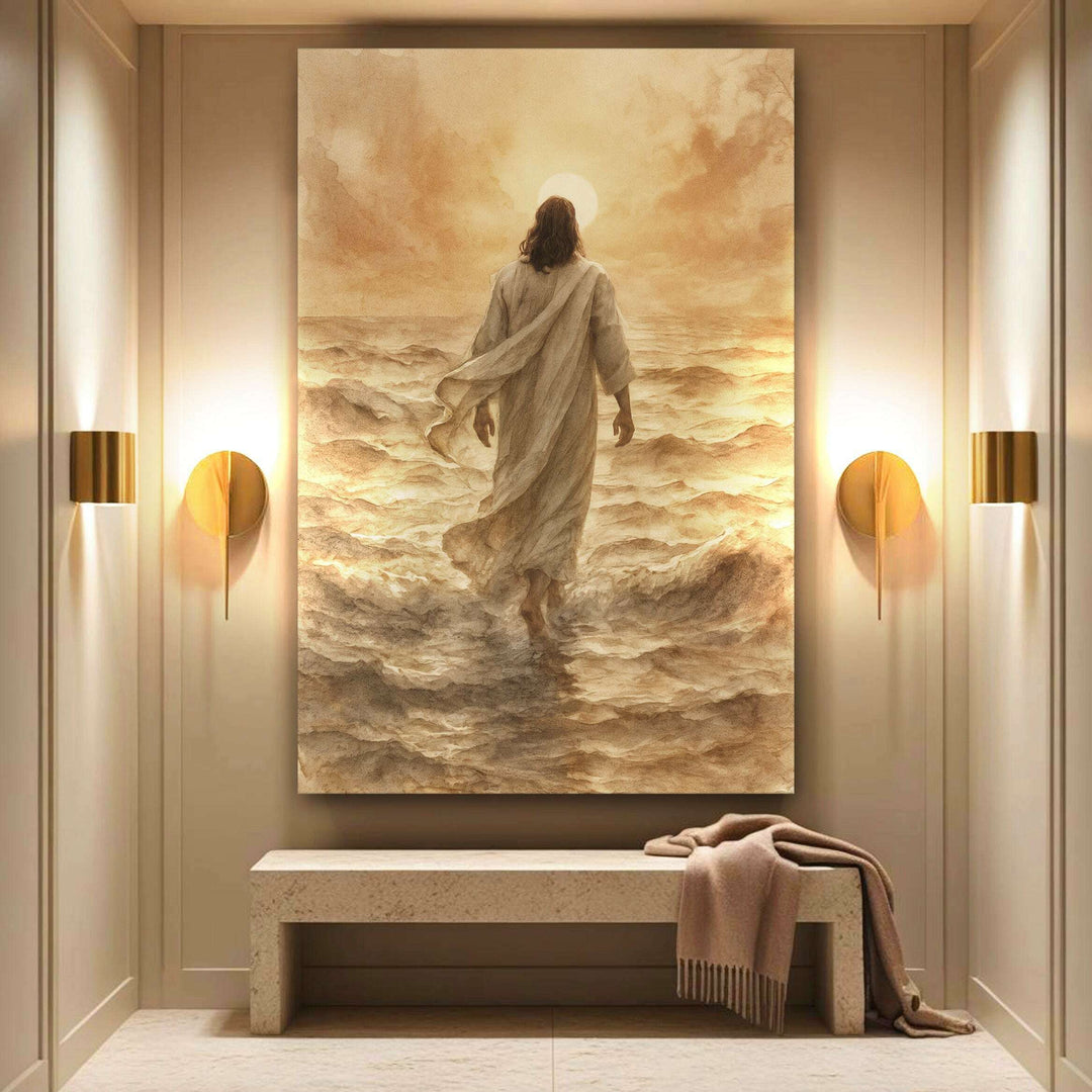 Jesus Christ Walking On Water Faith Wall Art VI