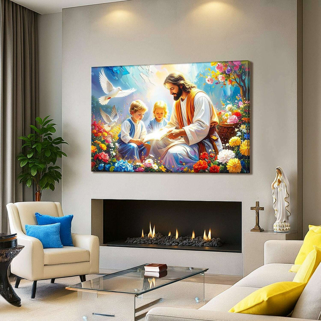 Jesus With Children Faith Wall Art IV