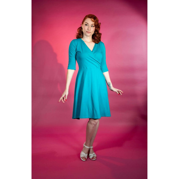 Joanie Knit Dress 3/4 Sleeve - Seabreeze