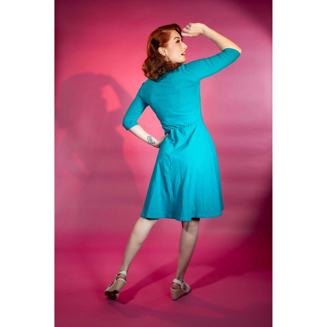 Joanie Knit Dress 3/4 Sleeve - Seabreeze