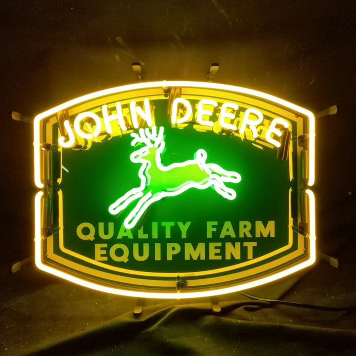 John Deere Quality Farm Equipment Neon Signs Light