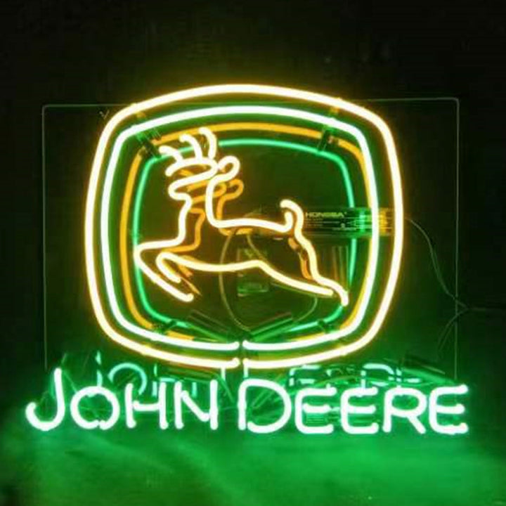 John Deere Tractor Logo Neon Signs Light