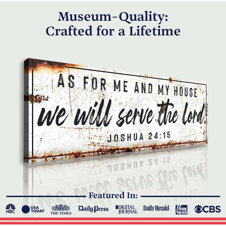 Joshua 24:15 - We Will Serve The Lord Rustic Sign