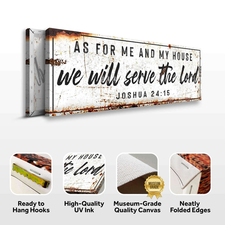 Joshua 24:15 - We Will Serve The Lord Rustic Sign