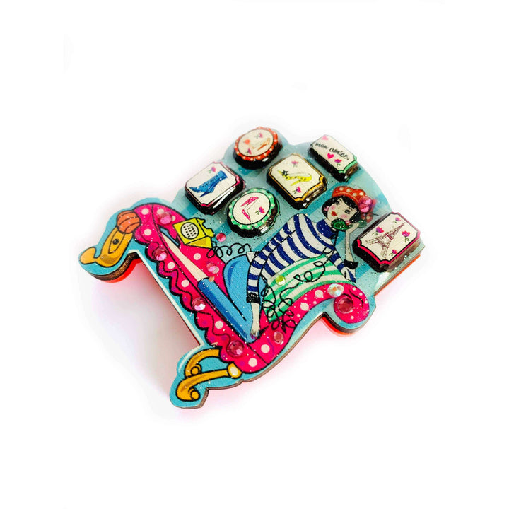 Juliette's Love of Shoes Brooch by Rosie Rose Parker