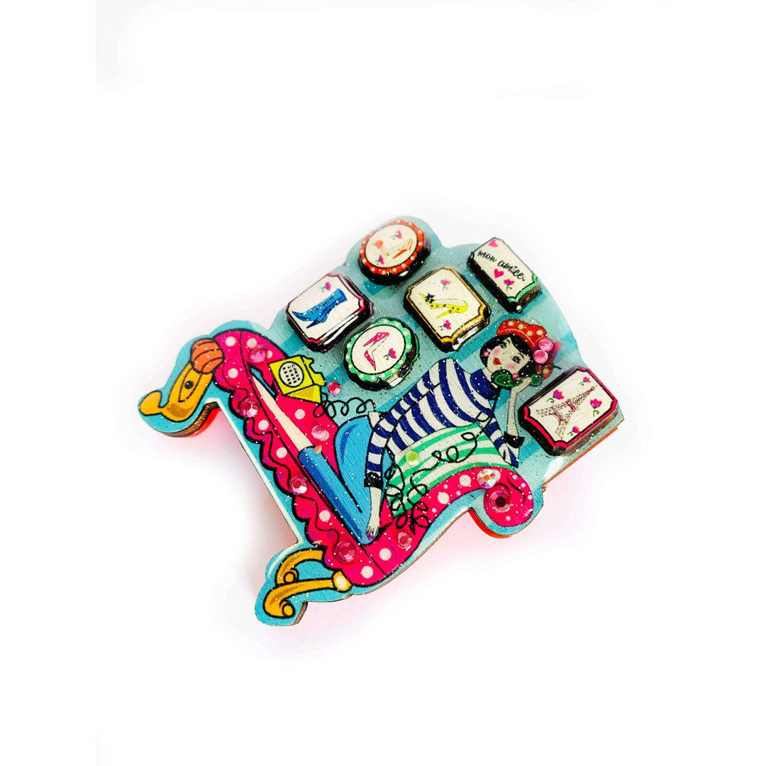 Juliette's Love of Shoes Brooch by Rosie Rose Parker