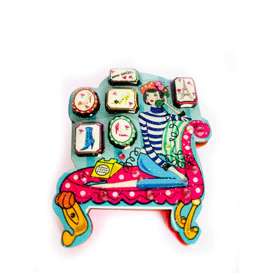 Juliette's Love of Shoes Brooch by Rosie Rose Parker