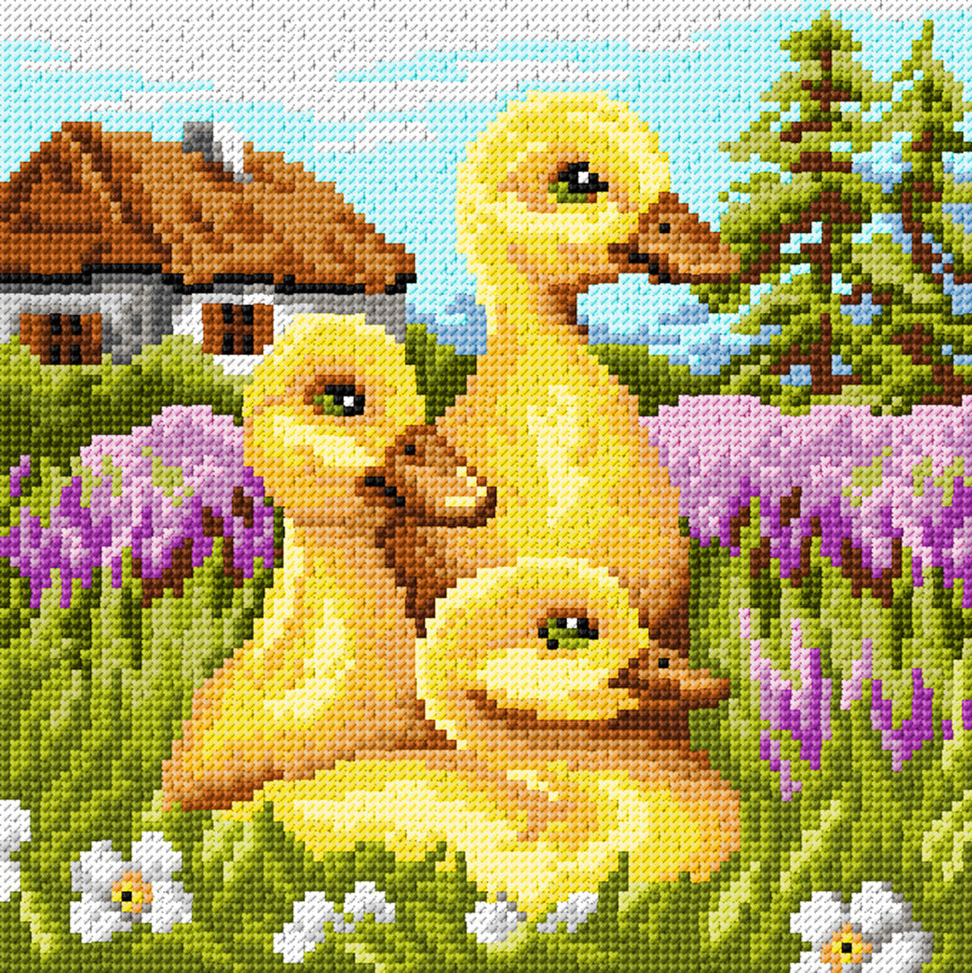 Needlepoint canvas for halfstitch without yarn It's already Spring! 3571H