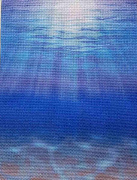 Ocean Depths Designer Printed AIDA Fabric. Canvas for embroidery with an applied background  KF-1050A