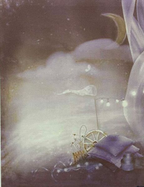 Celestial Dream Designer Printed AIDA Fabric. Canvas for embroidery with an applied background  KF-1329A