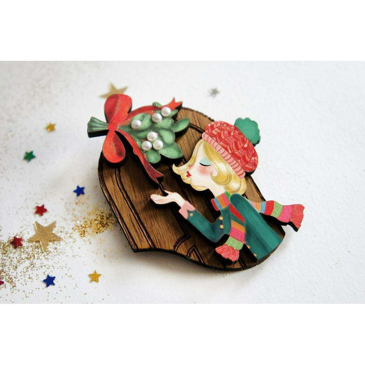 Kiss Me Under the Mistletoe Brooch by Laliblue - Quirks!