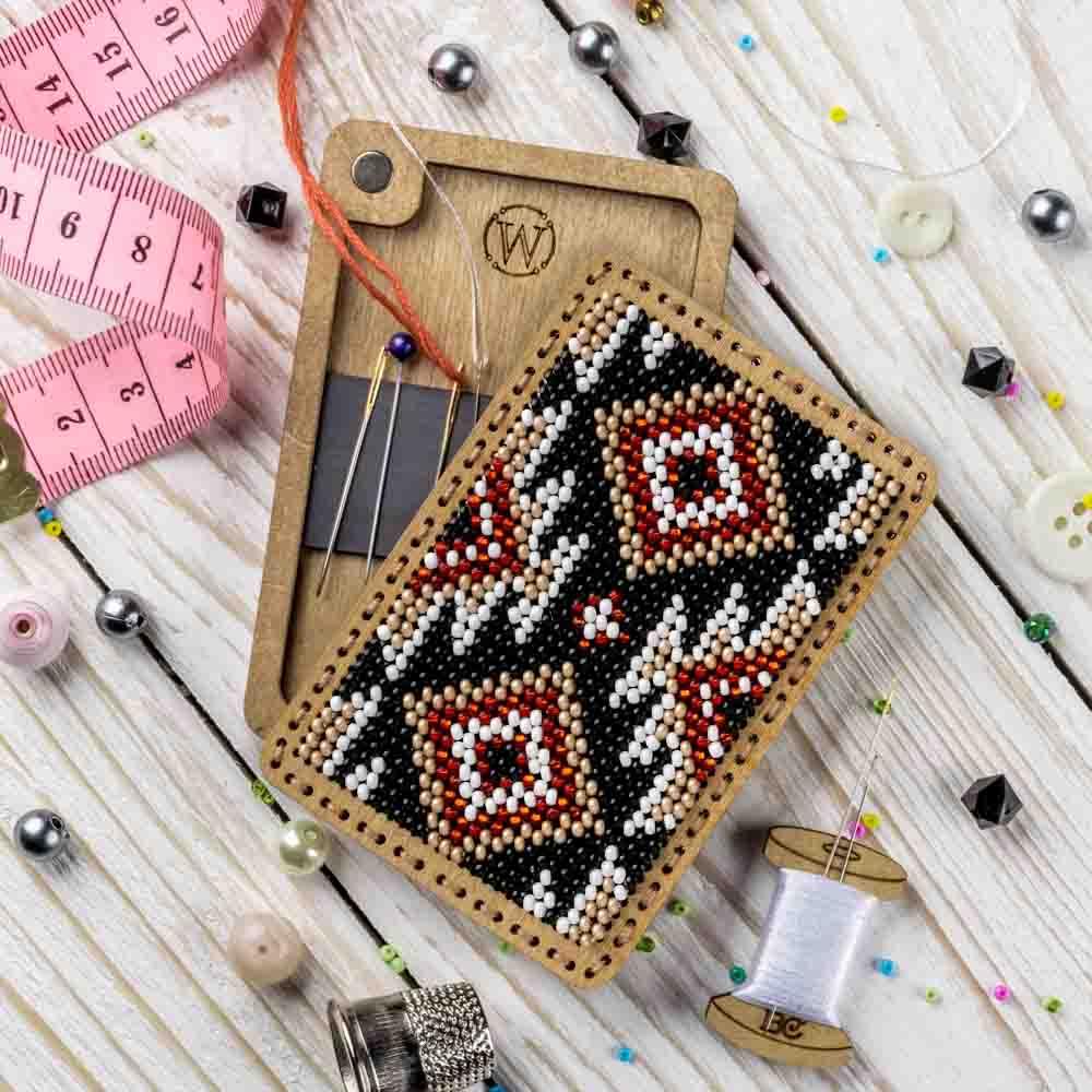 Bead Embroidery Kit for creating a pin cushion FLZB(N)-091