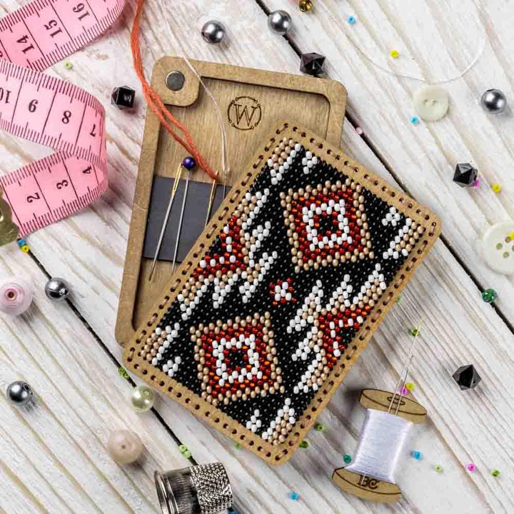 Bead Embroidery Kit for creating a pin cushion FLZB(N)-091