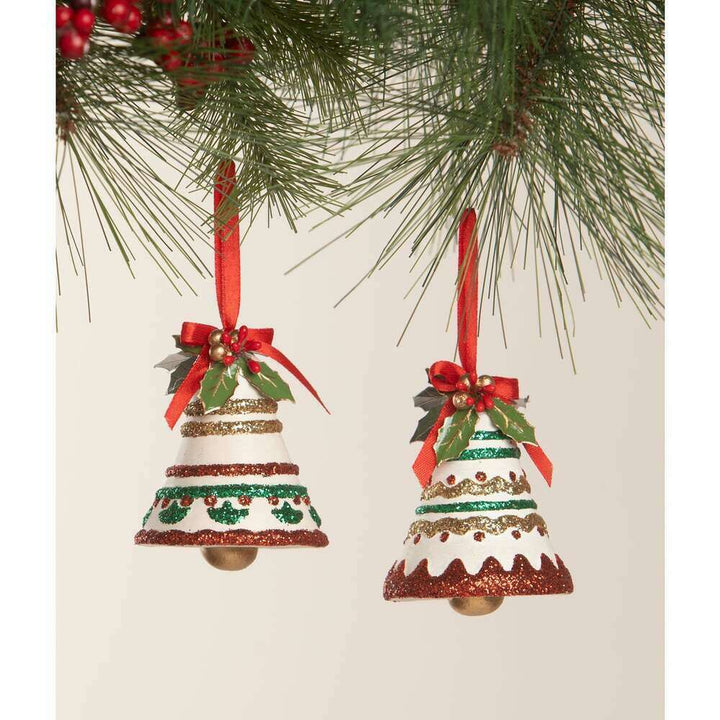 Kitschmas Fun Set/2 Bell Ornaments by Bethany Lowe Designs – view 2
