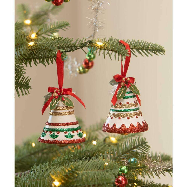 Kitschmas Fun Set/2 Bell Ornaments by Bethany Lowe Designs – view 4