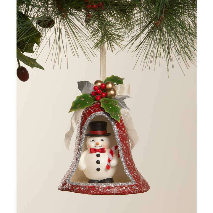 Kitschmas Snowman in Bell | Bethany Lowe | Christmas Decor – view 2