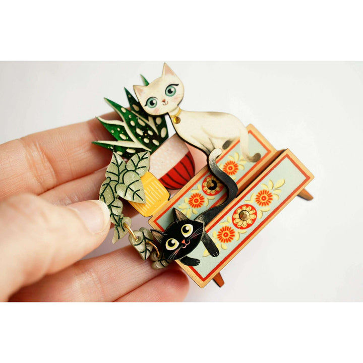 Kittens and Plants Brooch by Laliblue – view 3