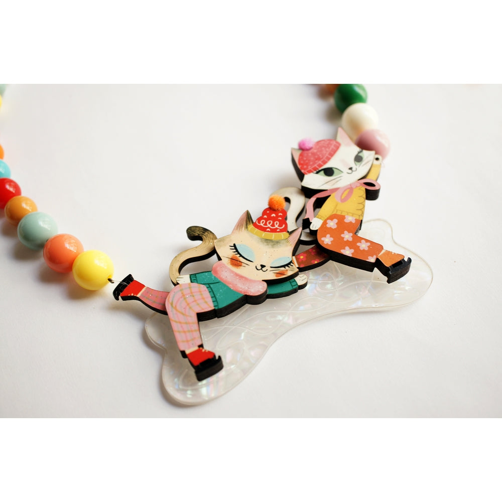 Kittens Kicking on Ice Necklace by Laliblue 2