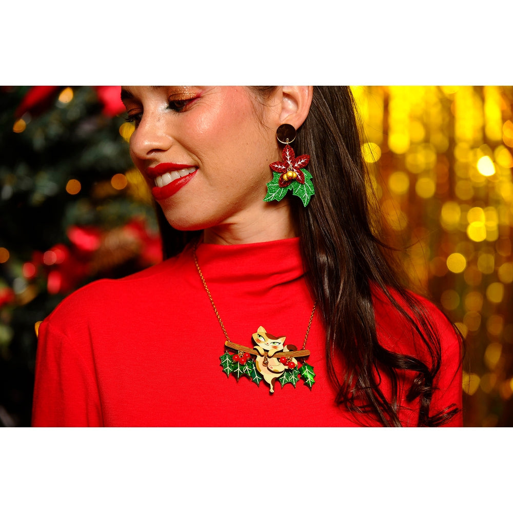 Kitty Collar on A Holly Branch Necklace by Laliblue 3