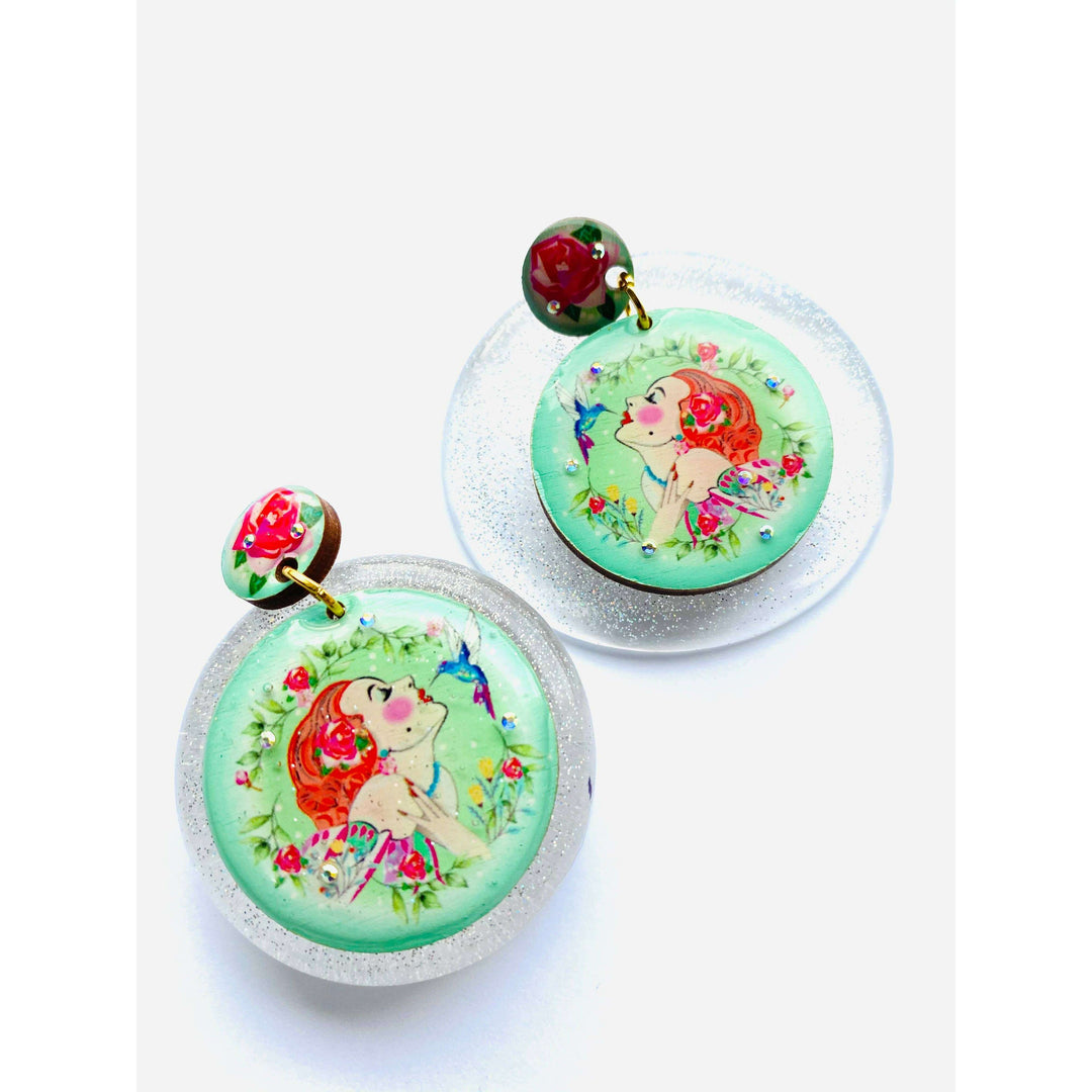 Lady and the Hummingbird Earrings by Rosie Rose Parker
