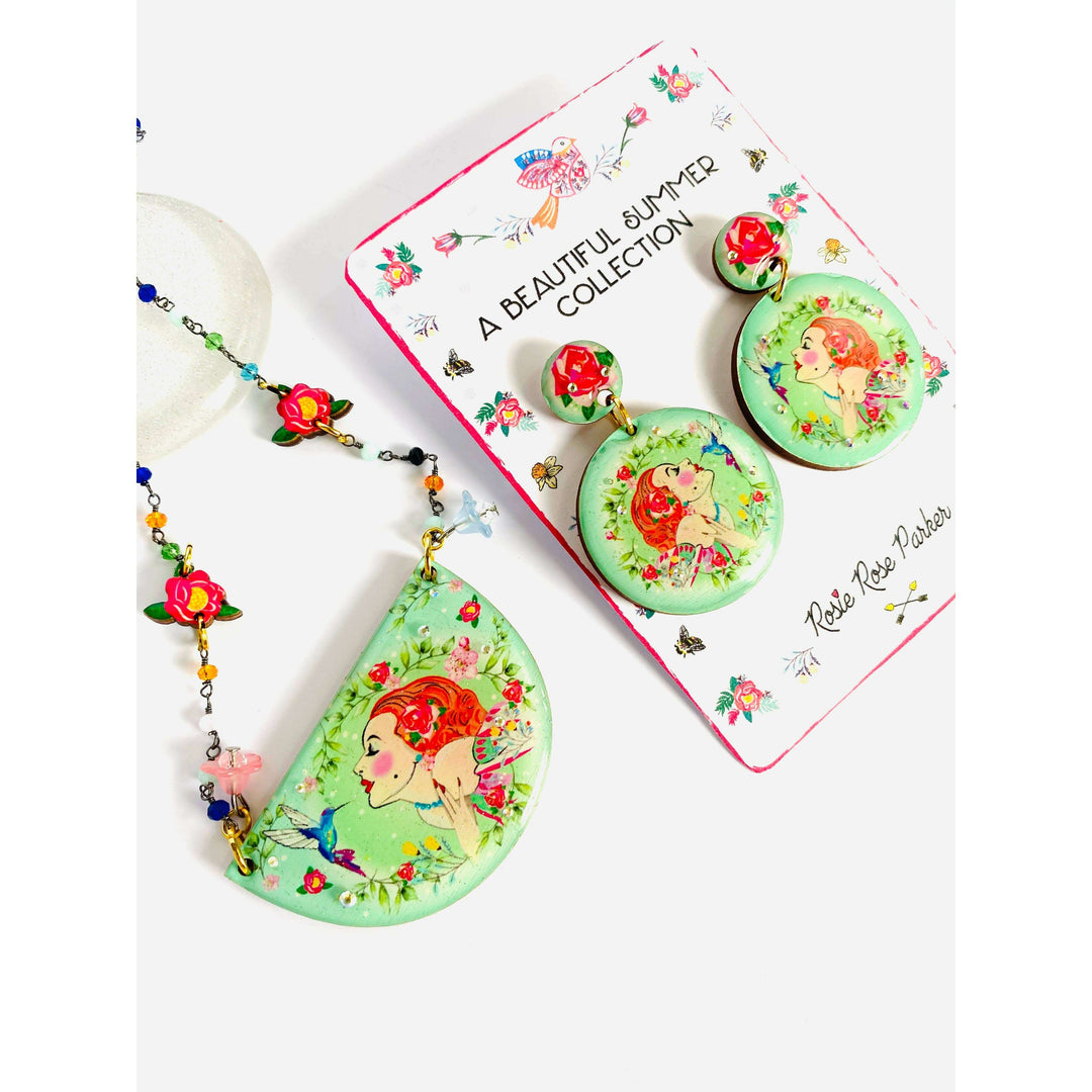 Lady and the Hummingbird Earrings by Rosie Rose Parker