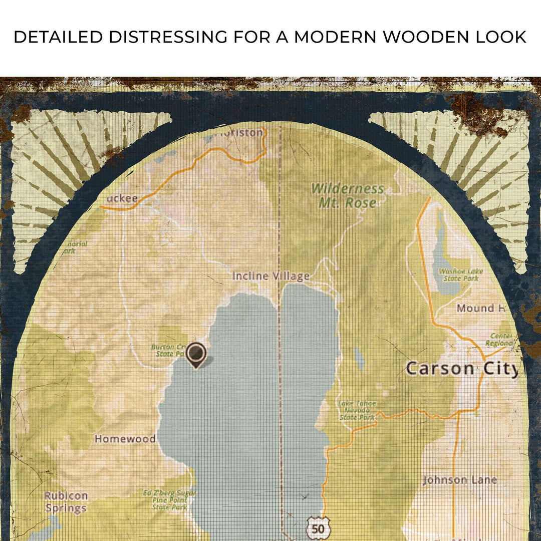 Lake Map Portrait Sign