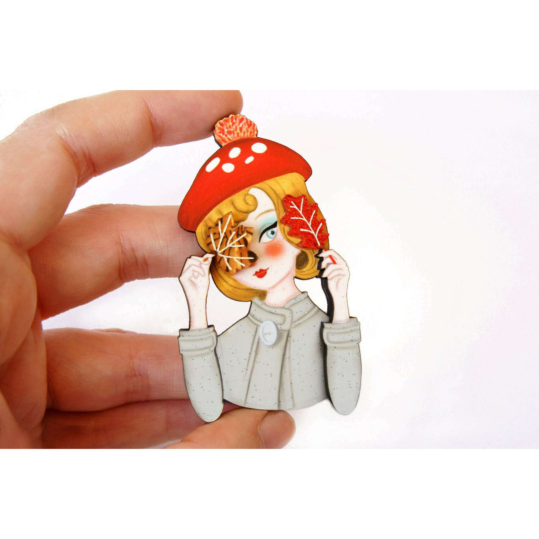 Autumn girl brooch by Laliblue