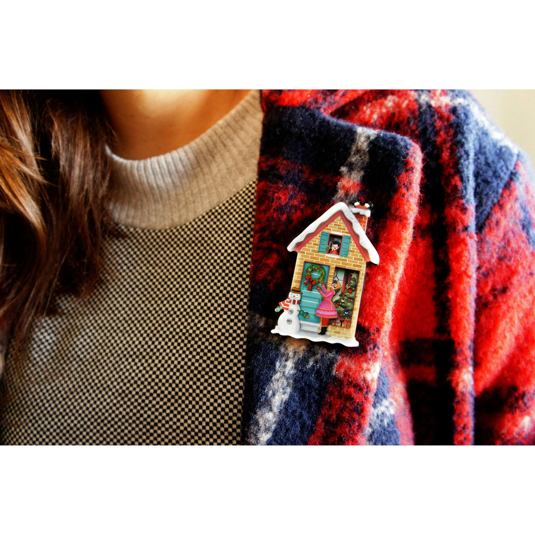 Christmas House Brooch by Laliblue