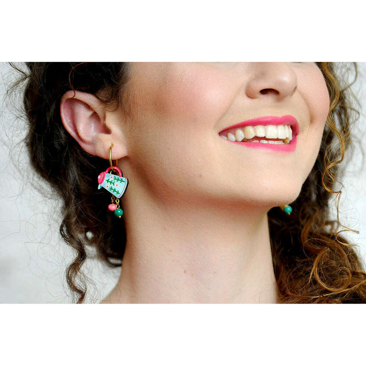 Cup and Teapot Hoop Earrings by Laliblue