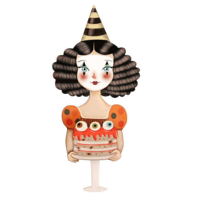Mime With Cake Brooch by Laliblue