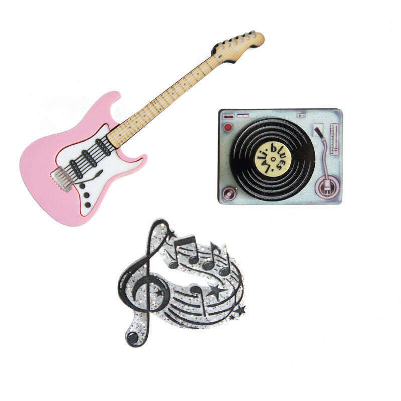 Rock and Roll Brooches Set of 3 by Laliblue