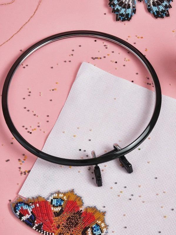 Large Spring Metal Embroidery Hoop Nurge 160-1 Deep Black