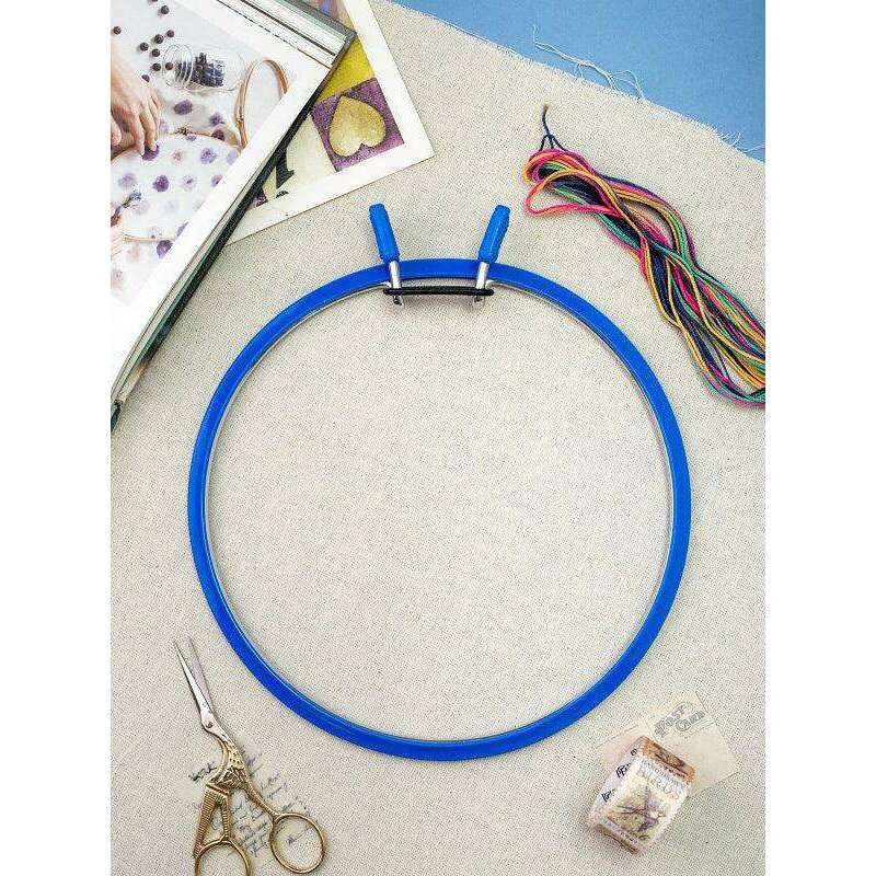 Large Spring Metal Embroidery Hoop Nurge 160-1 Deep Blue