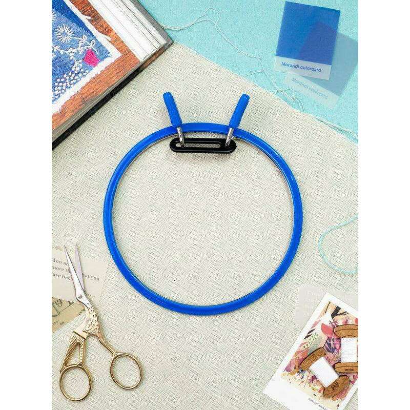 Large Spring Metal Embroidery Hoop Nurge 160-1 Deep Blue