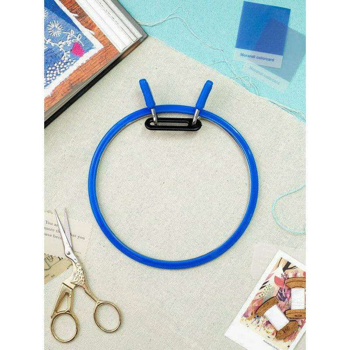 Large Spring Metal Embroidery Hoop Nurge 160-1 Deep Blue