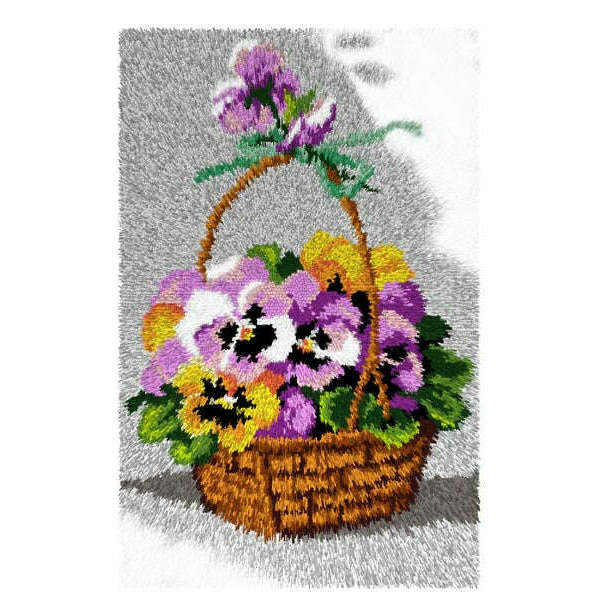 Latch-hook rug kit - Basket with Flowers 4253