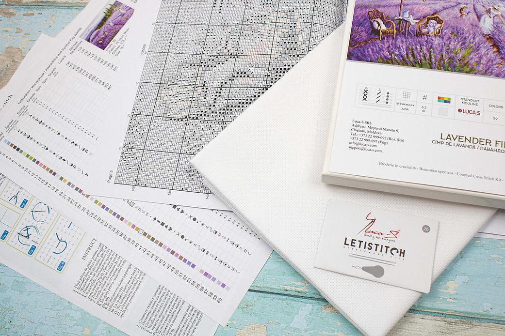 Lavender field BU5008L Counted Cross-Stitch Kit