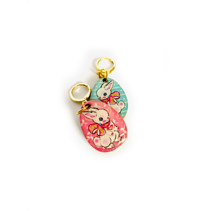 Layla Bunny Easter Egg Earrings by Rosie Rose Parker