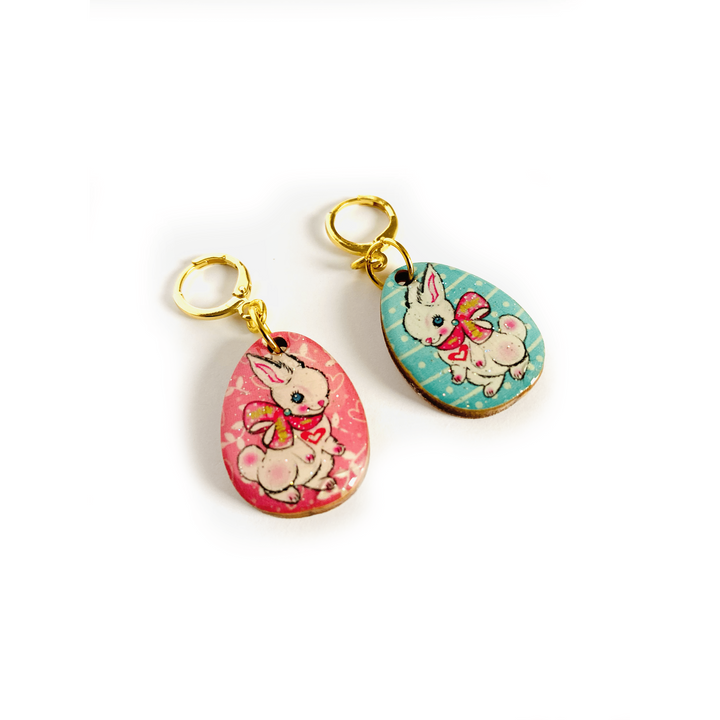 Layla Bunny Easter Egg Earrings by Rosie Rose Parker