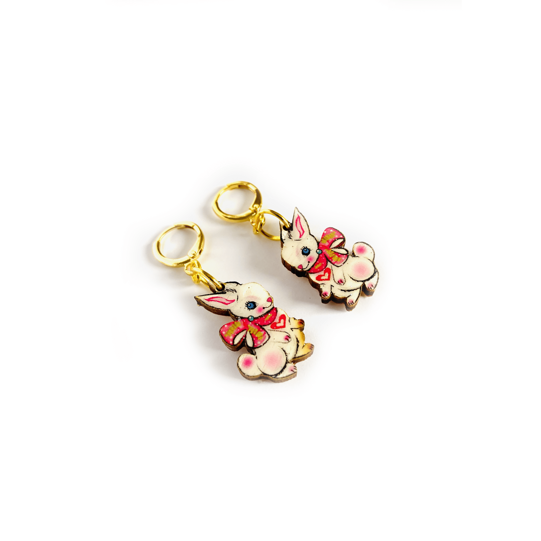 Layla Bunny Huggie Hoop Earrings by Rosie Rose Parker