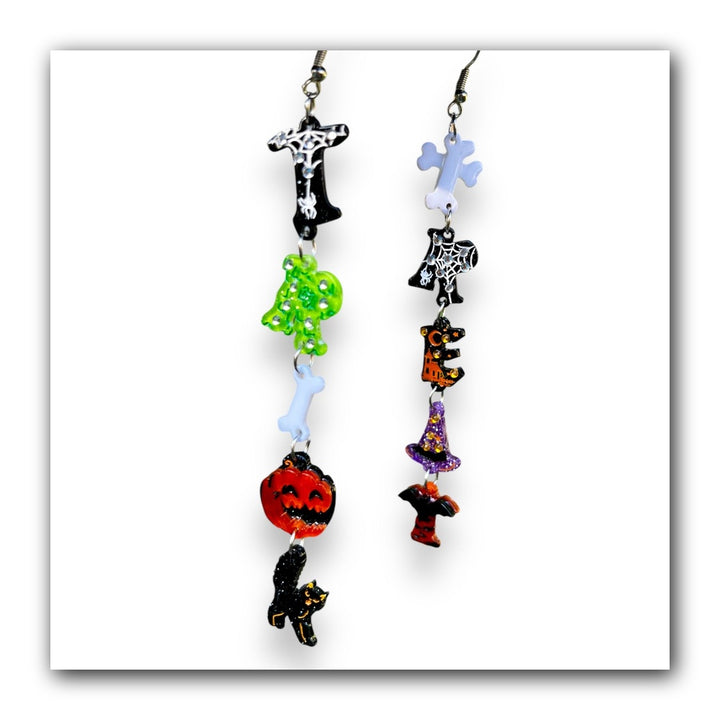 Trick or Treat Halloween Earrings by Lipstick & Chrome — Spooky Drop Earrings