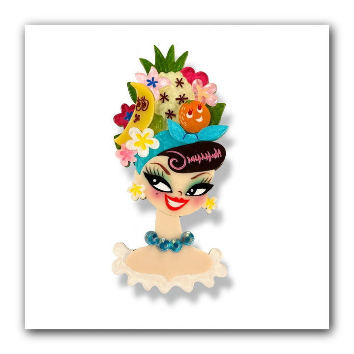 Forbidden Fruits Brooch by Miss Fluff x Lipstick & Chrome — Vintage Apple Temptation Acrylic Pin
