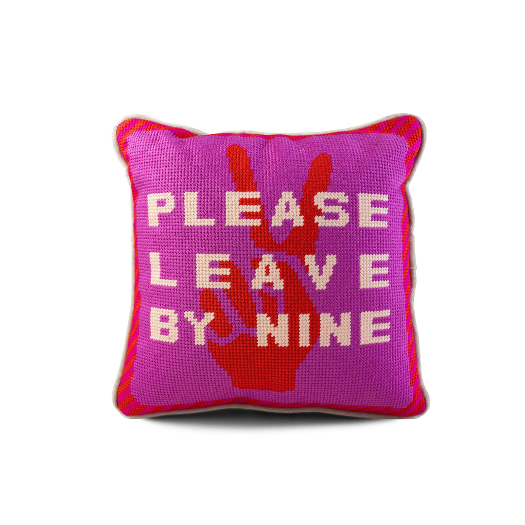 Leave by Nine Needlepoint Pillow