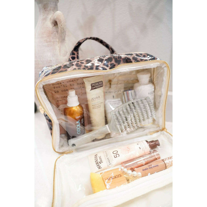 Leopard - Clear Coat Toiletry Case