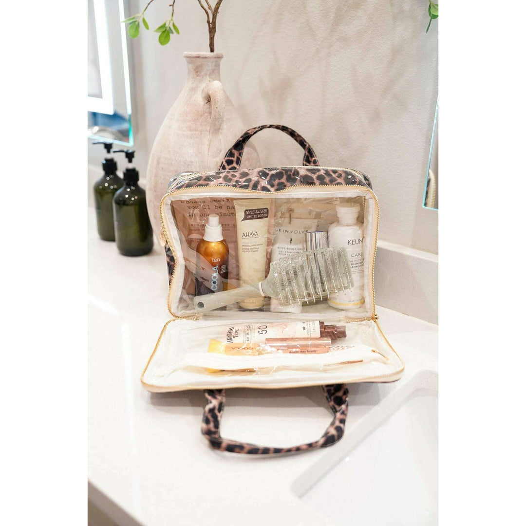 Leopard - Clear Coat Toiletry Case