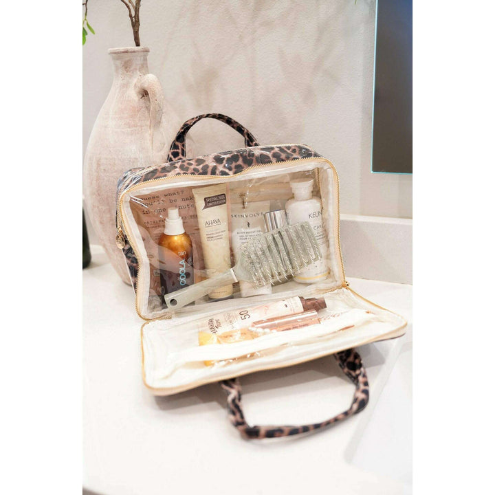 Leopard - Clear Coat Toiletry Case