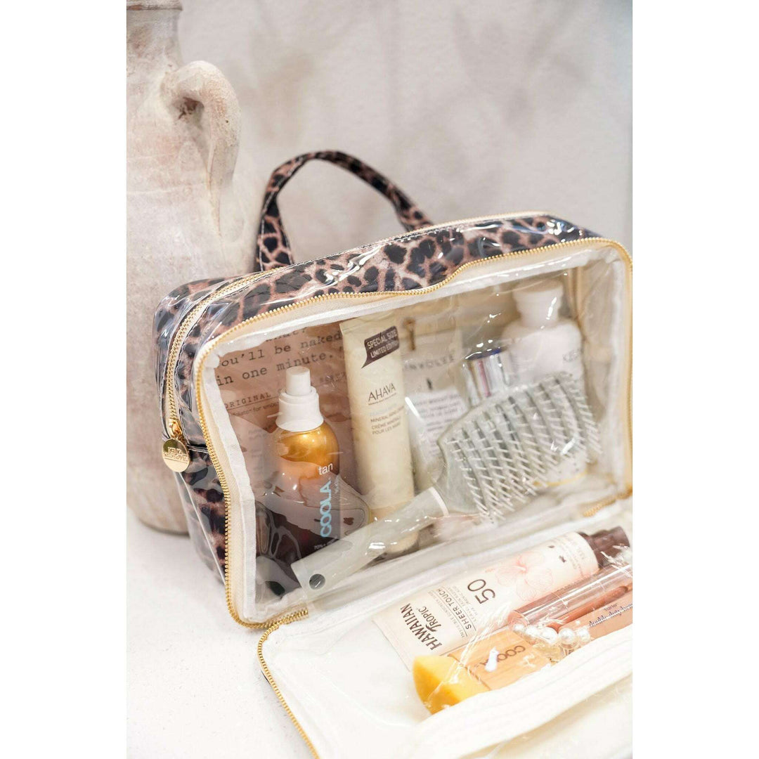 Leopard - Clear Coat Toiletry Case