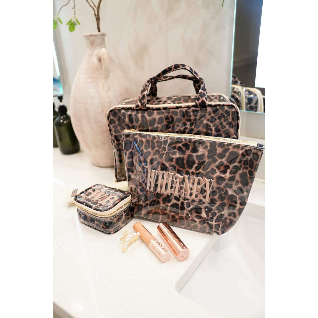 Leopard - Clear Coat Toiletry Case