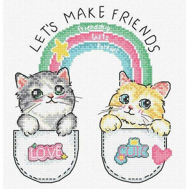 Let's make friends! L8043 Counted Cross Stitch Kit